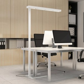 Arcchio Lampada da terra per ufficio Susi, bianco, sensore, dimmer a sfioramento Susi Arcchio, dimmerabile, Bianco / Opale, Studio / Ufficio, Alluminio, Moderno