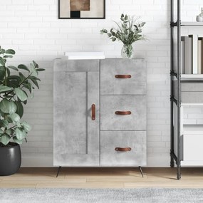 Credenza grigio cemento 69,5x34x90 cm in legno multistrato