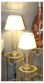 Lampada da tavolo bianca con design Glam dorato Flush - Mauro Ferretti