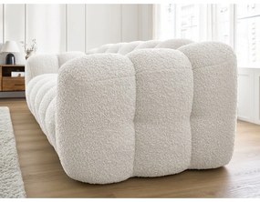 Divano bianco con rivestimento in bouclé 232 cm Hippolyte – Bobochic Paris