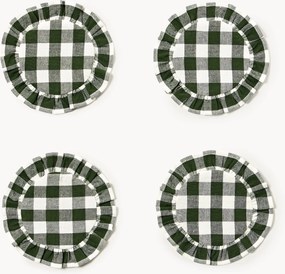 Set di 4 sottobicchieri natalizi con volant Nadine