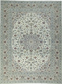 Kashan Tappeto 410x310 Beige (Iran) Annodato A Mano