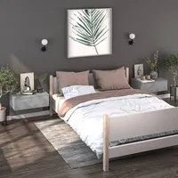 Comodini a Muro 2 pz Grigio Cemento cod mxl 30658