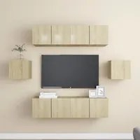 Set Porta TV 6 pz Rovere Sonoma in Truciolato cod mxl 17367