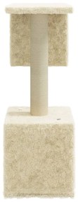 Albero per gatti con tiragraffi in sisal crema 60 cm
