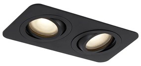 Faretto da incasso rotondo nero GU10 50mm orientabile e inclinabile IP44 2 luci - Alberto