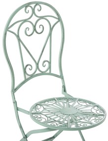 Set da balcone con 2 sedie ed un tavolo pieghevoli in metallo verde TRENTO Beliani