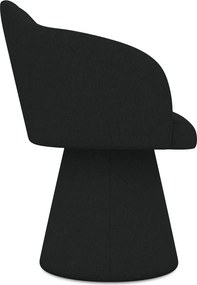 Sedia da pranzo nera in imbottito Kanoa – Makamii