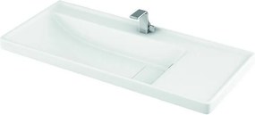 Lavabo sospeso in ceramica bianco lucido 100cm Litos-TT81 - KAMALU