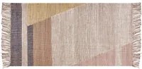 Tappeto Multicolore Juta Motivo Geometrico 80 x 150 cm Rustico Boho