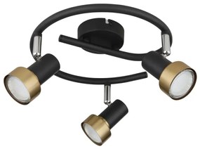 Globo 57917-3G - Faretto  MASON 3xGU10/25W/230V nero/oro