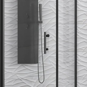 Kamalu - Box doccia 70x110cm finitura nera battente e fisso 70cm | KPX2800N