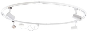 Sistema di illuminazione a binario moderno con 4 faretti bianchi monofase rotondi - Iconic Jeana