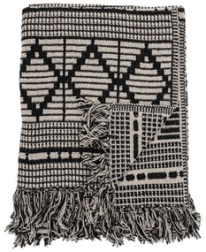 Coperta nera in cotone riciclato 130x160 cm Gutte - Bloomingville