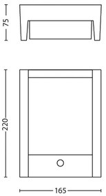 Philips 16461/93/P3 - Lampada LED da esterno con sensore ARBOUR LED/6W IP44