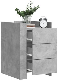 Comodino Grigio Cemento 45x50x65 Cm İn Legno Multistrato /