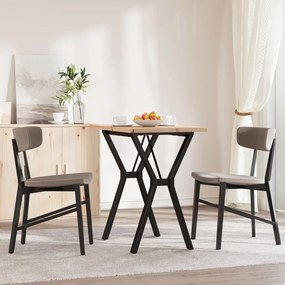 Tavolo da pranzo telaio a y 80x50x75,5 cm massello pino e ghisa