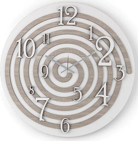 Orologio da parete rotondo D30 cm in legno laminato BRC - SPIRALE