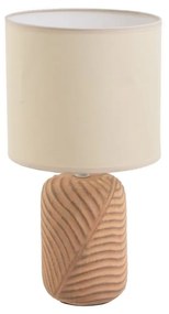 Lampada da tavolo color crema e mattone con paralume in tessuto (altezza 39 cm) - Casa Selección