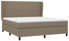 Giroletto a molle con materasso tortora 160x200 cm in tessuto