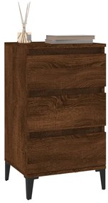 Comodino rovere marrone 40x35x70 cm in legno multistrato