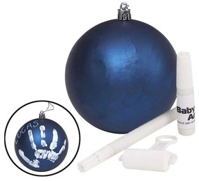 Pallina Blu personalizzabile con pennarello per Albero di Natale e Kit impronta bambini Wisdom
