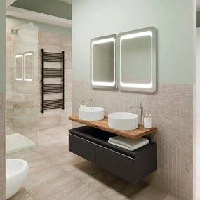 Mobile da bagno sotto lavabo Ofset top-rovere naturale ; cassetti-lino opaco L 60 x H 60 x P 48 cm, lavabo non incluso