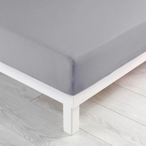 Lenzuolo elasticizzato in jersey grigio chiaro 90x190 cm Jersy - douceur d'intérieur