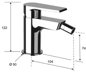 Sapho - Miscelatore per bidet KAI 12 cm nero opaco