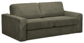 Divano color kaki allungabile con rivestimento in velluto a coste 195 cm Nona – Makamii