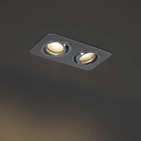 Faretto da incasso rotondo color canna di fucile GU10 50mm orientabile e inclinabile IP44 2-luci - Alberto