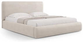 Letto matrimoniale imbottito beige con contenitore e doghe 180x200 cm Colonel - Cosmopolitan Design