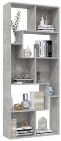 Libreria Grigio Cemento 67x24x161 cm in Legno Multistrato