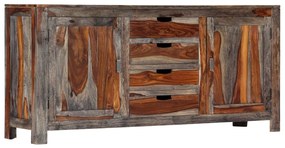 Credenza Grigia 160x40x75 cm Legno Massello di Sheesham