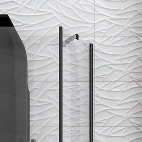 Kamalu - Box doccia 70x95cm finitura nera battente e fisso 70cm | KPX2800N