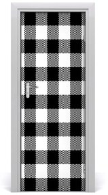 Poster adesivo per porta Griglia in bianco e nero 95x205 cm