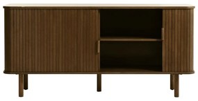 Cassettiera bassa marrone in rovere con ante scorrevoli 76x160 cm Cavo - Unique Furniture