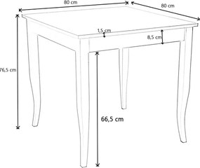 Tavolo fisso in legno con gamba a sciabola RISTORANTE 80x80 Bianco Frassino