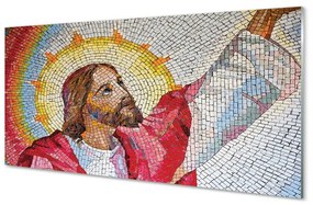 Quadro su vetro Gesù mosaico 100x50 cm