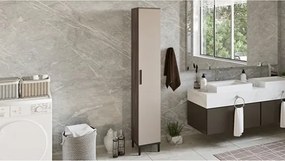 Colonna Da Bagno Multiuso 30x30x184 Cm Visone Cotton E Legno Nadia
