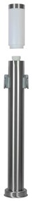 Paletto da giardino con Doppia Presa Corrente 80cm Acciaio Inox E27 Colore Inox