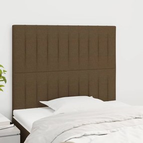 Testiera 2 Pz Marrone Scuro 100x5x78/88 Cm İn Tessuto /