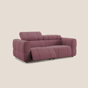 Giotto Divano modulare con opzione relax elettrico in microfibra effetto velluto impermeabile T09