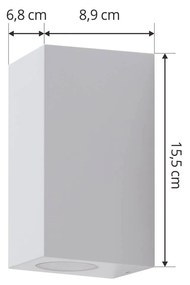 Prios applique Irfan angolare bianco 15,5 cm