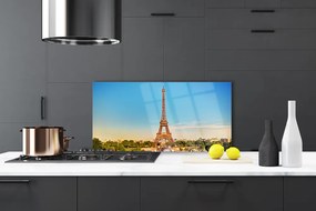 Pannello cucina paraschizzi Città di Parigi della Torre Eiffel 100x50 cm