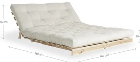 Divano letto marrone e beige 140 cm Roots - Karup Design