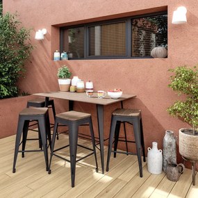 Set tavolo e sedie Soho in acciaio antracite per 4 persone