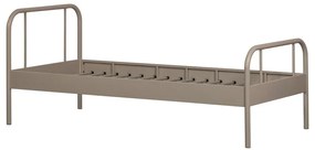 Letto singolo beige in metallo con rete inclusa 90x200 cm Mata – WOOOD