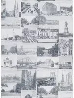Tapete New York Postcard von Ralph Lauren - Light Grey