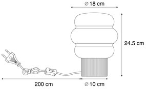 Lampada da tavolo Japandi beige con vetro opale 18 cm - Miele